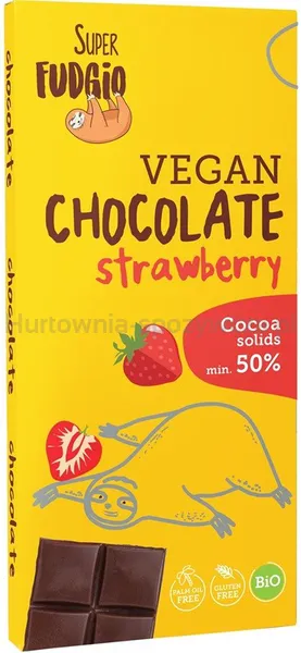 Wegańska Czekolada Truskawkowa Bio 80 G