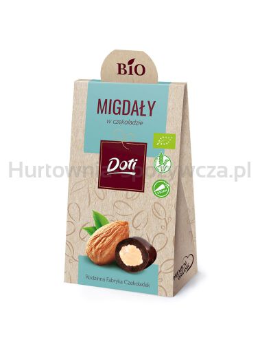 Migdały W Czekoladzie Gorzkiej Bezglutenowe Bio 50 G - Doti [BIO]