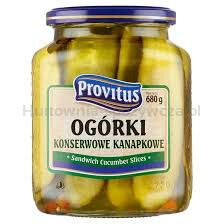 Provitus Ogórki Konserwowe Kanapkowe 680G