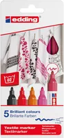 Edding Marker tekstylny e-4500 2-3 mm, 5 szt., mix kolorów  - 2