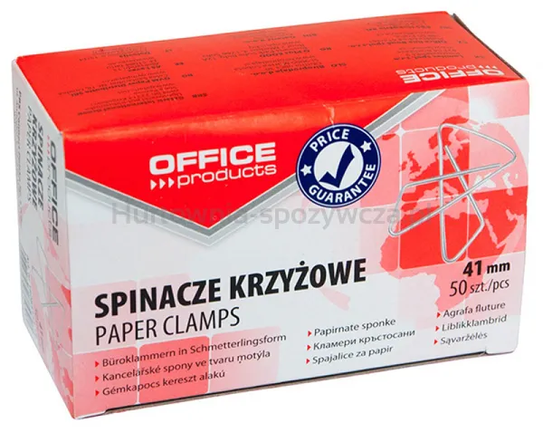 Office Products Spinacze krzyżowe 41mm, 50szt., srebrne 