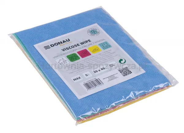 Ścierka DONAU HOME, z wiskozą 70%, składana, max, 30x40cm, 5 szt., mix kolorów
