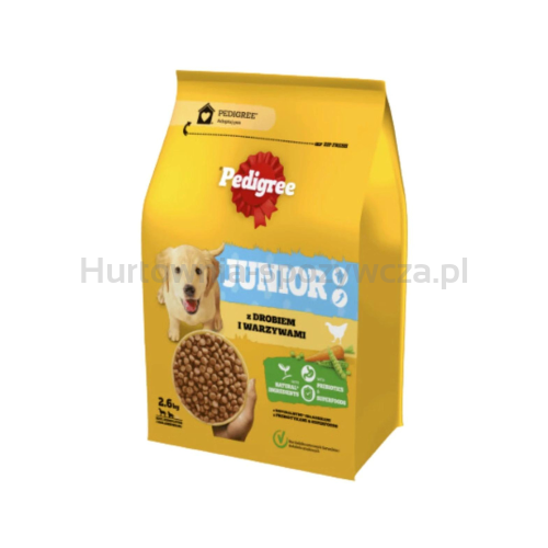 Pedigree Junior sucha karma z drobiem i warzywami 2,6 kg