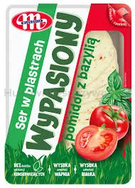 Mlekovita Ser Wypasiony z pomidorami i bazylią plastry 135g