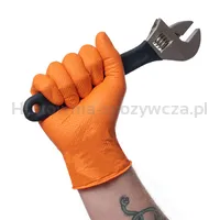Rękawice nitrylowe bezpudrowe, EMKA 7.0, 90 szt., rozmiar XL, pomarańczowe - 3