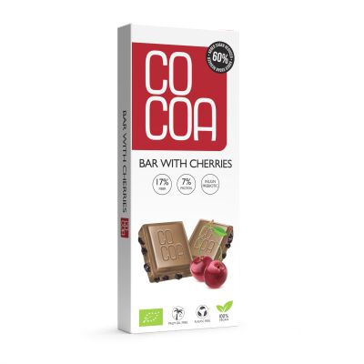 Tabliczka Z Wiśniami 60 % Mniej Cukru Bio 40 G - Cocoa [BIO]