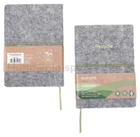 Notes ECONOVO, z recyklingu, okładka z filcu, w linie, 96 kart, 70gsm, szary - 12