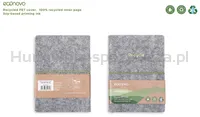Notes ECONOVO, z recyklingu, okładka z filcu, w linie, 96 kart, 70gsm, szary - 11