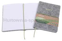Notes ECONOVO, z recyklingu, okładka z filcu, w linie, 96 kart, 70gsm, szary - 4