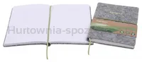 Notes ECONOVO, z recyklingu, okładka z filcu, w linie, 96 kart, 70gsm, szary - 3