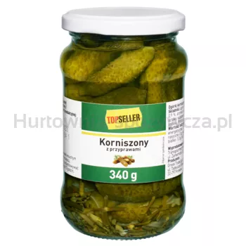 TOPSELLER Ogórki korniszony z przyprawami 340 g