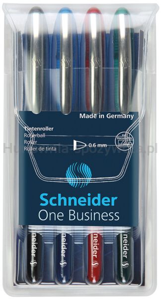 Schneider Zestaw piór kulkowych One Business, 0,6 mm, 4szt., miks kolorów 