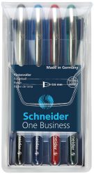 Schneider Zestaw piór kulkowych One Business, 0,6 mm, 4szt., miks kolorów 