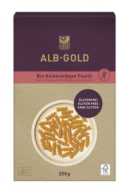 Makaron Proteinowy (Z Ciecierzycy) Świderki Bezglutenowy Bio 250 G - Alb-Gold [BIO]