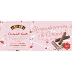 Bailyes Irlandzkie czekoladowe paluszki waflowe truskawkowe 107g