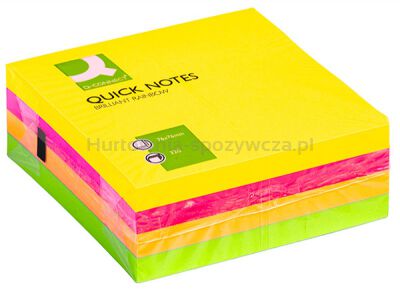 Q-Connect Kostka samoprzylepna Brilliant, 76x76mm, 1x320 kart., neonowa 