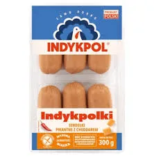 Indykpolki serdelki pikantne z cheddarem 300g