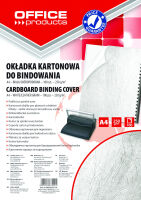 Office Products Okładki do bindowania karton, A4, 250gsm, skóropodobne, 100szt., białe [BIURO]