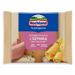 Hochland z szynką. Ser kremowy topiony w plastrach z szynką 130g