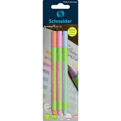Cienkopis Schneider Line-Up Pastel, 0,4Mm, 3 Szt., Blister, Mix Kolorów