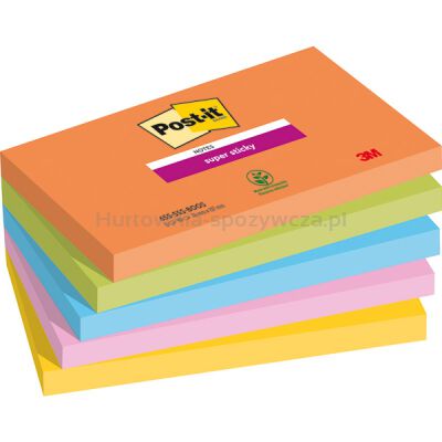 Post-It Karteczki samoprzylepne Super Sticky, BOOST, 76x127mm, 5x90 kart. [BIURO]