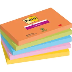 Post-It Karteczki Samoprzylepne Super Sticky, Boost, 76X127Mm, 5X90 Kart. 