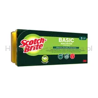 Zmywak kuchenny SCOTCH BRITE Basic, profilowany, 3 szt., żółto-zielony - 2
