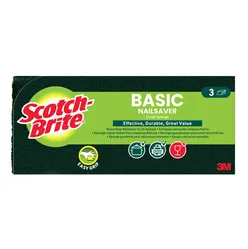 Zmywak kuchenny SCOTCH BRITE Basic, profilowany, 3 szt., żółto-zielony