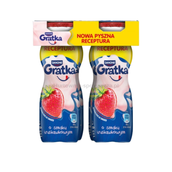 Danone Gratka Jogurt do picia o smaku truskawkowym 4x155g