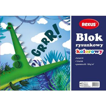 Blok rysunkowy kolorowy 16 kartek A4, REXUS, BENIAMIN