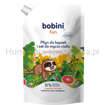 Bobini Fun Płyn Do Kąpieli I Żel Do Mycia Wysoka Piana O Zapachu Cytrusów 500Ml Refill