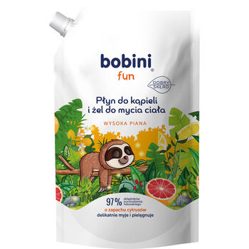 Bobini Fun Płyn Do Kąpieli I Żel Do Mycia Wysoka Piana O Zapachu Cytrusów 500Ml Refill