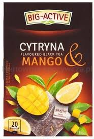 Big-Active Herbata Czarna Aromatyzowana O Smaku Mango I Cytryny. 20 Torebek X 2G