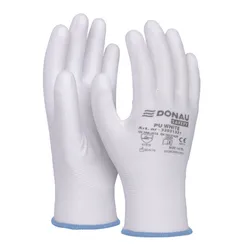 Rękawice Donau Safety Pu White, Kat. Ii, Rozm. 9, Białe