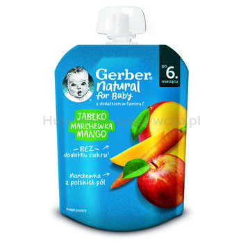 Gerber DeSerekW Tubce Jabłko Marchew Mango Po 6 Miesiącu 80G