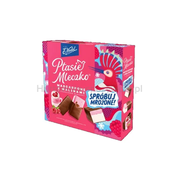 E.Wedel Ptasie Mleczko® mascarpone z malinami w czekoladzie mlecznej 340g