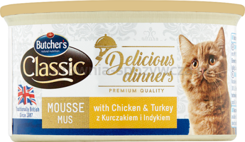 Butcher’S Delicious Dinners Cat Z Kurczakiem I Indykiem Mus 85G