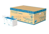 Ręczniki składane ZZ celulozowe VELVET, 2-warstwowe, 3000 listków, 20szt., białe - 3