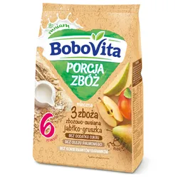 Bobovita Porcja Zbóż Kaszka Mleczna 3 Zboża Zbożowo-Owsiana Jabłko-Gruszka Po 6 Miesiącu 210 G