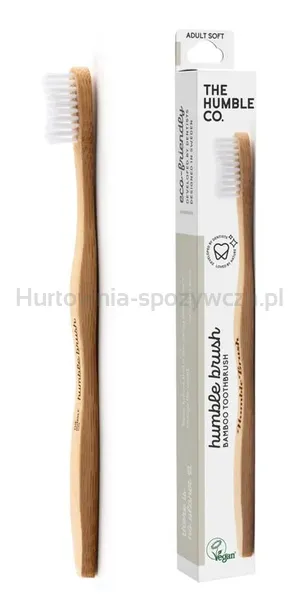 Szczoteczka do zębów, bambusowa soft biała 19cm