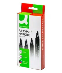 Marker Do Flipchartów Q-Connect, Okrągły, 4 Szt., Mix Kolorów