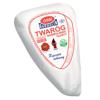 Garwolin Twaróg Tłusty Klinek Pergamin + Folia około  500G