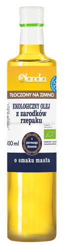 Olej Z Zarodków Rzepaku O Smaku Masła Tłoczony Na Zimno Bio 500 Ml - Olandia [BIO]