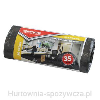 Worki Na Śmieci Biurowe Office Products, Standard (Hdpe), 35L, 50Szt., Czarne