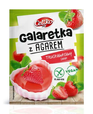 Galaretka Z Agarem O Smaku Truskawkowym Bezglutenowa 45 G - Celiko [BIO]