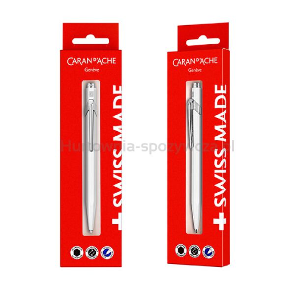Długopis CARAN D’ACHE 849 Gift Box White, biały - 3