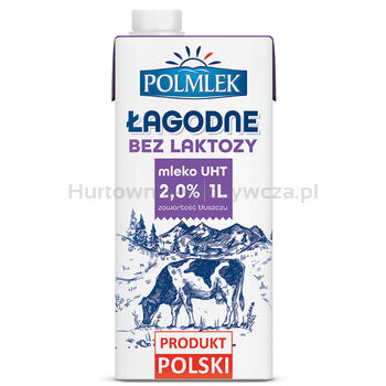 Polmlek Mleko Łagodne Bez Laktozy 2% 1 L