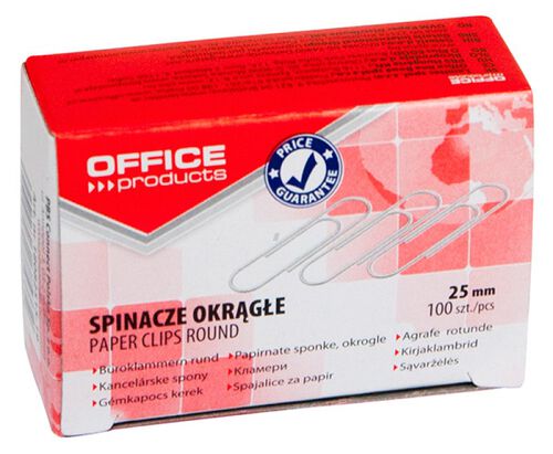 Office Products Spinacze okrągłe 25mm 100szt., srebrne [BIURO]