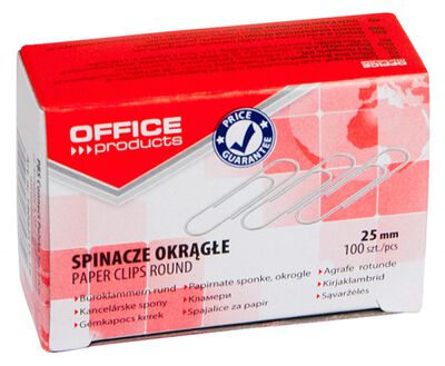 Office Products Spinacze okrągłe 25mm 100szt., srebrne [BIURO]