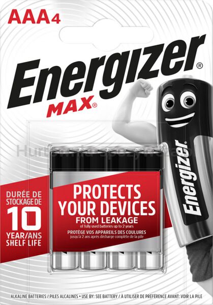 Bateria ENERGIZER Max, AAA, LR03, 1,5V, 4szt.